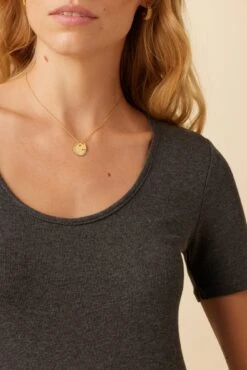 Itana Dream Rib Tee - Anthracite -AGOLDE || CITIZENS OF HUMANITY Sales 0018 SS Itana Anthracite 4