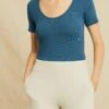 Itana Dream Rib Tee - Azure -AGOLDE || CITIZENS OF HUMANITY Sales 0018 Short Sleeve Itana Azure 0282 web 7eb9b8b4 08ad 447b 926c 6860abd5cd93