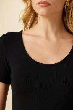 Itana Dream Rib Tee - Black -AGOLDE || CITIZENS OF HUMANITY Sales 0018 Short Sleeve Itana Black 4