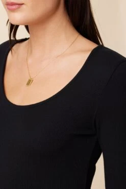Itana Long Sleeve Dream Rib Tee - Black -AGOLDE || CITIZENS OF HUMANITY Sales 0018 Short Sleeve Itana Black 4 96b2167c 6b2d 497f a137 2c6ae5f3be8b