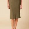 Vindy Paris Rib Skirt - Calla Green -AGOLDE || CITIZENS OF HUMANITY Sales 0054 Vindy Calla Green 1