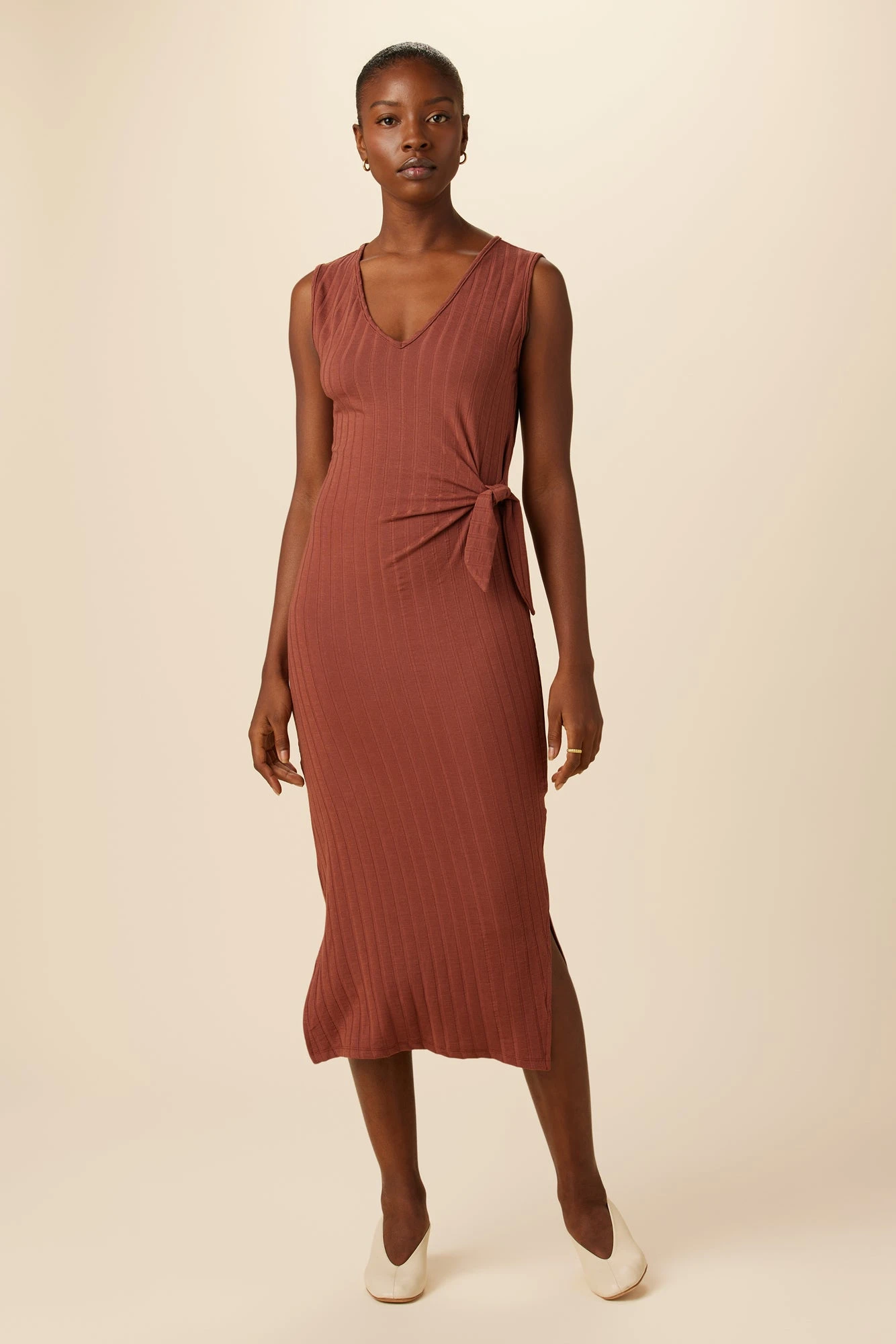 Cornelia Provence Rib Dress - Earth 3 Cornelia Provence Rib Dress - Earth