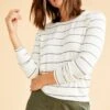 Berkeley Long Sleeve Dream Knit Tee - White Havana Stripe -AGOLDE || CITIZENS OF HUMANITY Sales 0108LongSleeveBerkeleyWhiteHavanaStripe 5879 web d4582084 0ef3 4315 afce 9cdffc19b33c