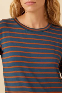 Berkeley Long Sleeve Dream Knit Tee - Azure Umber Stripe -AGOLDE || CITIZENS OF HUMANITY Sales 0108 Long Sleeve Berkeley Basque Stripe 4 883a35b5 3c36 43d6 ab7a e5634c6a4631