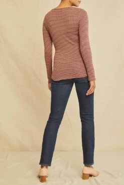 Itana Long Sleeve Scallop Knit Tee - Maple Quartz Stripe -AGOLDE || CITIZENS OF HUMANITY Sales 0110 Itana Scallop Maple Quartz 3391 web 17436931 537d 4240 a261 eabeefe0ecca