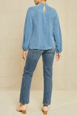 Papillon Cottonseed Cupro Blouse - Azure -AGOLDE || CITIZENS OF HUMANITY Sales 0156 Papillon Azure V2 15910 web 0443973c b711 49fd a984 e9b2cec2463f