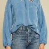 Papillon Cottonseed Cupro Blouse - Azure -AGOLDE || CITIZENS OF HUMANITY Sales 0156 Papillon Azure V2 15921 web 890f6d8d 1a2d 4beb a60a 6a502751a905