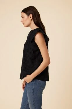 Katia Cotton Eyelet Blouse - Black -AGOLDE || CITIZENS OF HUMANITY Sales 0179 Katia Eyelet Black 2