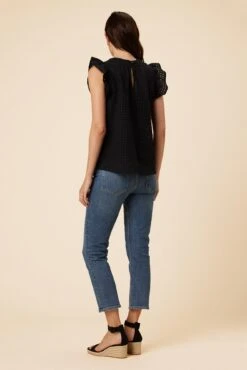 Katia Cotton Eyelet Blouse - Black -AGOLDE || CITIZENS OF HUMANITY Sales 0179 Katia Eyelet Black 3