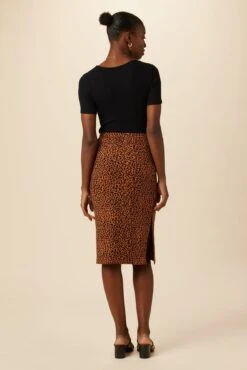 Vindy Reverie Knit Skirt - Almond Leopard Print -AGOLDE || CITIZENS OF HUMANITY Sales 0220 Vindy Almond Leopard 3