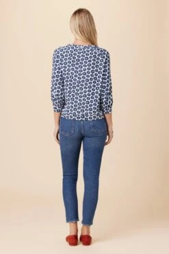 Issa Reverie Knit Tee - Calico Navy -AGOLDE || CITIZENS OF HUMANITY Sales 0223 Issa Calico Navy 3