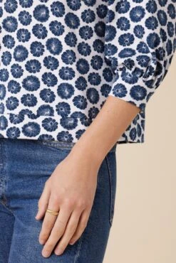 Issa Reverie Knit Tee - Calico Navy -AGOLDE || CITIZENS OF HUMANITY Sales 0223 Issa Calico Navy 4