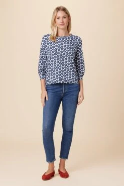 Issa Reverie Knit Tee - Calico Navy -AGOLDE || CITIZENS OF HUMANITY Sales 0223 Issa Calico Navy 5