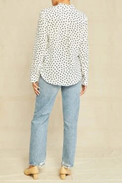 Bixby Washable Silk Blouse - Heart Ivory Navy Print -AGOLDE || CITIZENS OF HUMANITY Sales 0263 Bixby Heart Ivory Navy 1344 web 652ce9de 425b 42ca b530 06fabbf54d4c