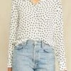 Bixby Washable Silk Blouse - Heart Ivory Navy Print -AGOLDE || CITIZENS OF HUMANITY Sales 0263 Bixby Heart Ivory Navy 1396 web edb312da 9008 40f9 b928 d1a661dc4fba