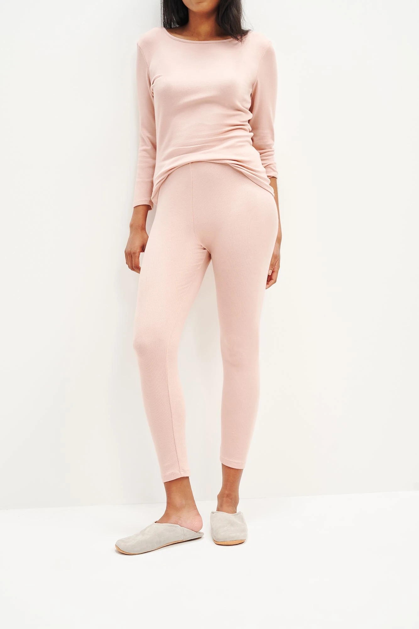 Magda Cropped Dream Rib Leggings - Rose 3 Magda Cropped Dream Rib Leggings - Rose