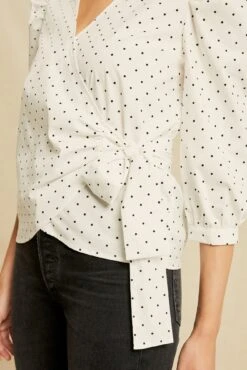 Linette Upcycled Cotton Blouse - Polka Dot -AGOLDE || CITIZENS OF HUMANITY Sales 0359 Linette Upcycle Black Polka Dot 0663 Web 0b05a386 cf25 4554 a86f bfb689b34200