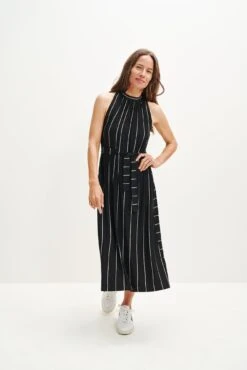 Mila Zero-Waste Dream Knit Dress -AGOLDE || CITIZENS OF HUMANITY Sales 0365 Mila Zero Waste Dress Black Havana Stripe 1612 web