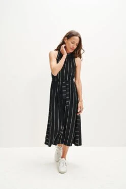 Mila Zero-Waste Dream Knit Dress -AGOLDE || CITIZENS OF HUMANITY Sales 0365 Mila Zero Waste Dress Black Havana Stripe 1617 web