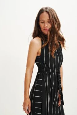 Mila Zero-Waste Dream Knit Dress -AGOLDE || CITIZENS OF HUMANITY Sales 0365 Mila Zero Waste Dress Black Havana Stripe 1637 web