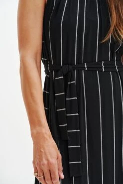 Mila Zero-Waste Dream Knit Dress -AGOLDE || CITIZENS OF HUMANITY Sales 0365 Mila Zero Waste Dress Black Havana Stripe 1673 web