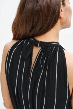 Mila Zero-Waste Dream Knit Dress -AGOLDE || CITIZENS OF HUMANITY Sales 0365 Mila Zero Waste Dress Black Havana Stripe 1681 web