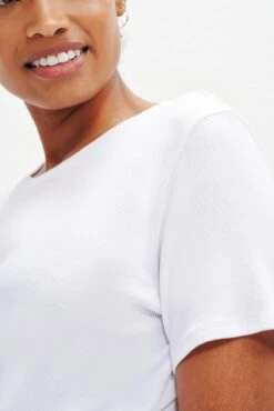 Berkeley Dream Rib Tee - White -AGOLDE || CITIZENS OF HUMANITY Sales 0372 SS Berkeley Dream Rib White 1461 Web cb812909 8f0d 442c 82de 0939471f1553