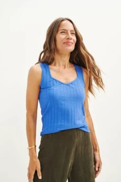 Bettina Ribbed Tank - Lapis - ReAmour