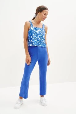 Gwen Ribbed Pants - Lapis