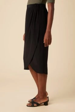 Sosi Washable Silk Wrap Skirt - Black -AGOLDE || CITIZENS OF HUMANITY Sales 03 10173 Sosi Black 2