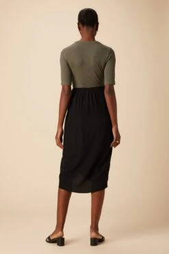 Sosi Washable Silk Wrap Skirt - Black -AGOLDE || CITIZENS OF HUMANITY Sales 03 10173 Sosi Black 3