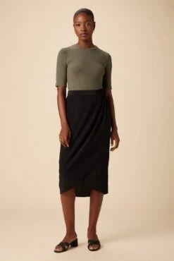 Sosi Washable Silk Wrap Skirt - Black -AGOLDE || CITIZENS OF HUMANITY Sales 03 10173 Sosi Black 4