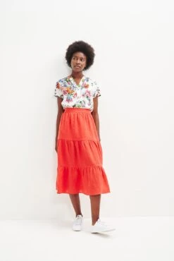 Jill Linen Skirt - Carmine -AGOLDE || CITIZENS OF HUMANITY Sales 0404 Jill Carmine 2277 web