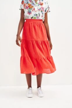 Jill Linen Skirt - Carmine -AGOLDE || CITIZENS OF HUMANITY Sales 0404 Jill Carmine 2323 web