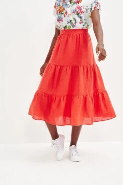 Jill Linen Skirt - Carmine -AGOLDE || CITIZENS OF HUMANITY Sales 0404 Jill Carmine 2327 web