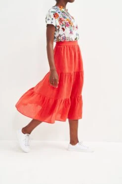 Jill Linen Skirt - Carmine -AGOLDE || CITIZENS OF HUMANITY Sales 0404 Jill Carmine 2332 web