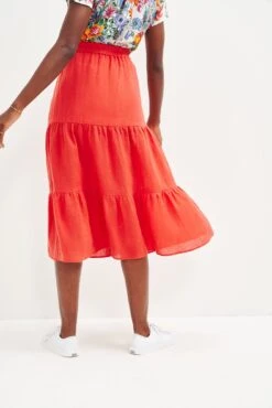 Jill Linen Skirt - Carmine -AGOLDE || CITIZENS OF HUMANITY Sales 0404 Jill Carmine 2355 web