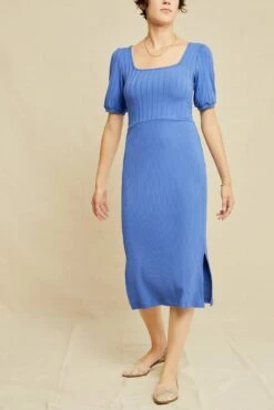 Savannah Ribbed Dress - Lapis