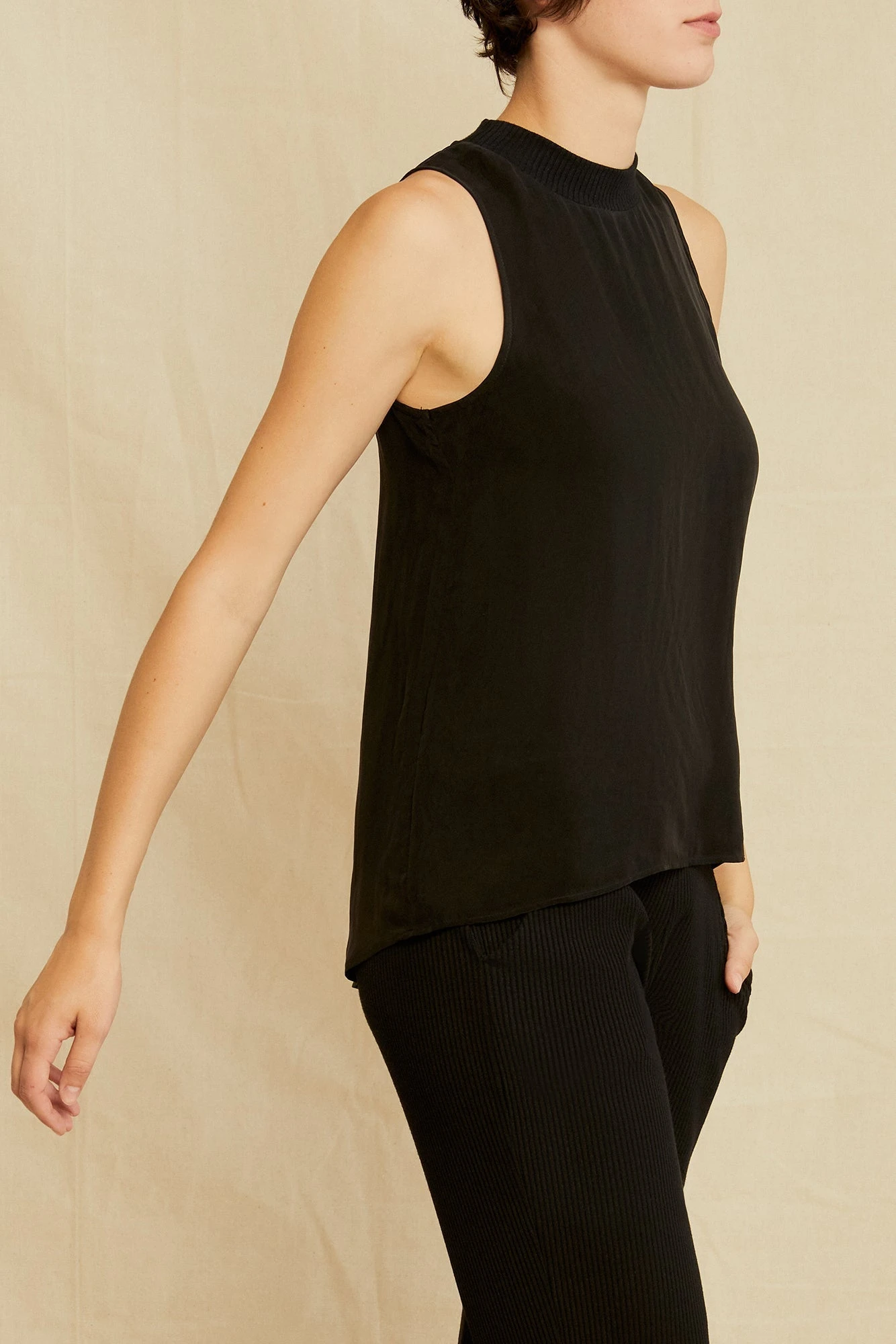 Pippen Mixed Cupro Tank - Black - ReAmour 4 Pippen Mixed Cupro Tank - Black - ReAmour - Image 2