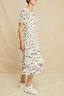 Naya Chiffon Dress -AGOLDE || CITIZENS OF HUMANITY Sales 0539 Naya Black Polka Dot 1585 web