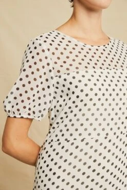 Naya Chiffon Dress -AGOLDE || CITIZENS OF HUMANITY Sales 0539 Naya Black Polka Dot 1624 web