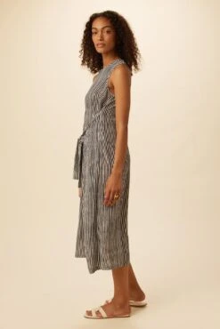 Cortney Washable Silk Midi Dress - Ink Stripe -AGOLDE || CITIZENS OF HUMANITY Sales 0561R1 Cortney Ink Stripe 2