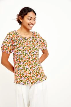 Lotta Washable Silk Blouse - Seaside Floral -AGOLDE || CITIZENS OF HUMANITY Sales 0563 Lotta Silk Seaside Floral 1121 web 0669d524 d57f 43e4 958d ef8c30d39033