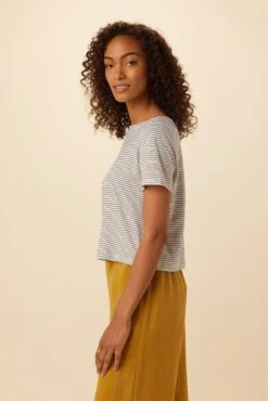 Roxie Reverie Slub Tee - Gigi White Stripe -AGOLDE || CITIZENS OF HUMANITY Sales 0595 Roxie Gigi Stripe White 2