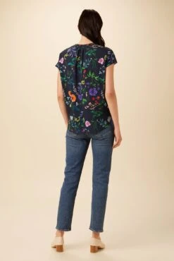 Renata Ecovero Blouse - Stella Floral Navy -AGOLDE || CITIZENS OF HUMANITY Sales 0607 Renata Stella Navy 3