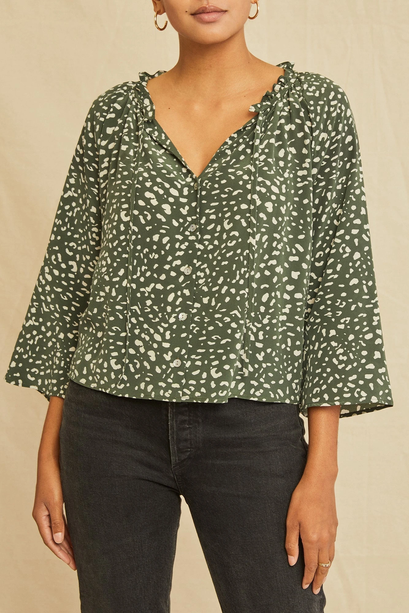 Isla Washable Silk Blouse - Rocher Dot 3 Isla Washable Silk Blouse - Rocher Dot