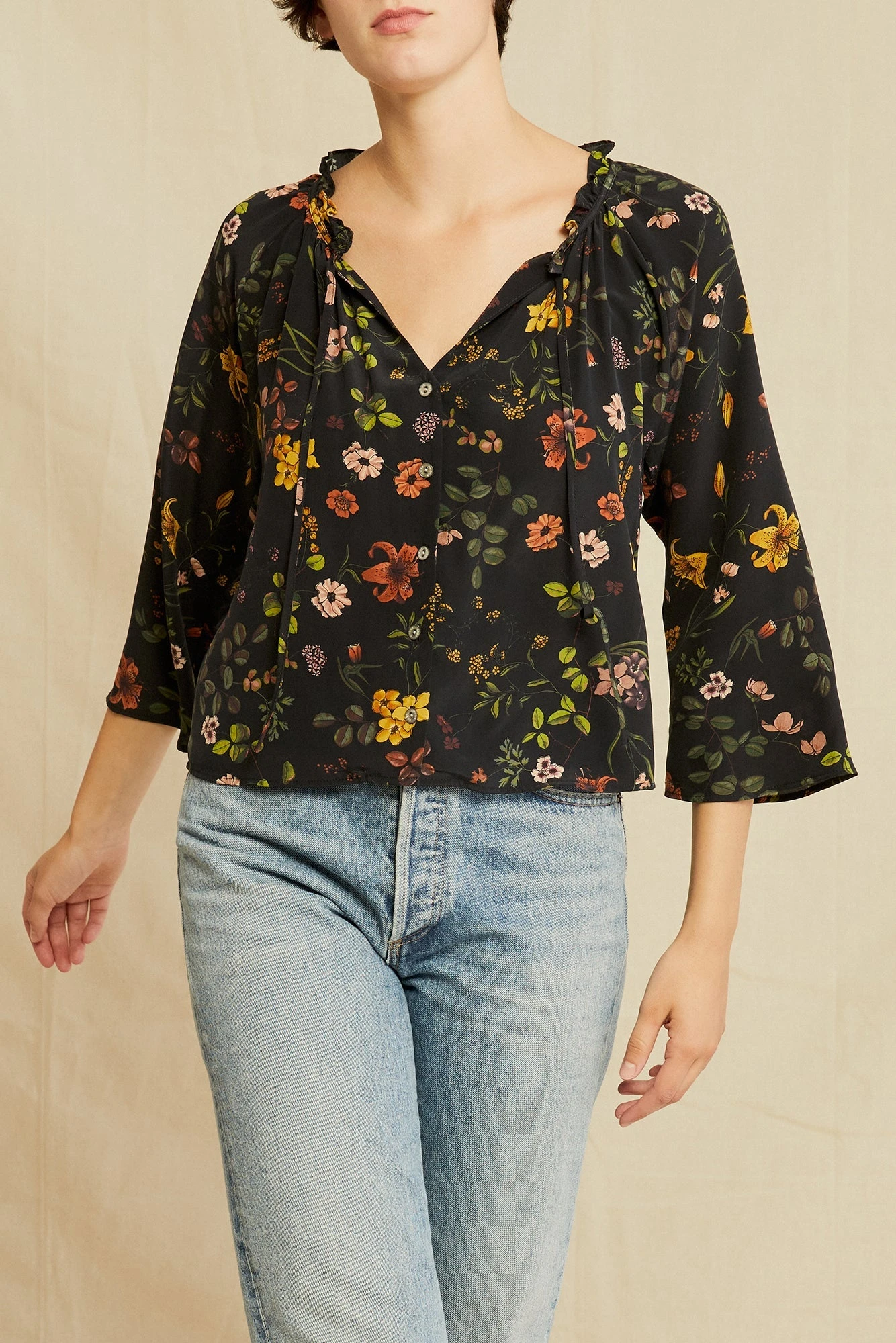Isla Washable Silk Blouse - St. Germain Floral 3 Isla Washable Silk Blouse - St. Germain Floral