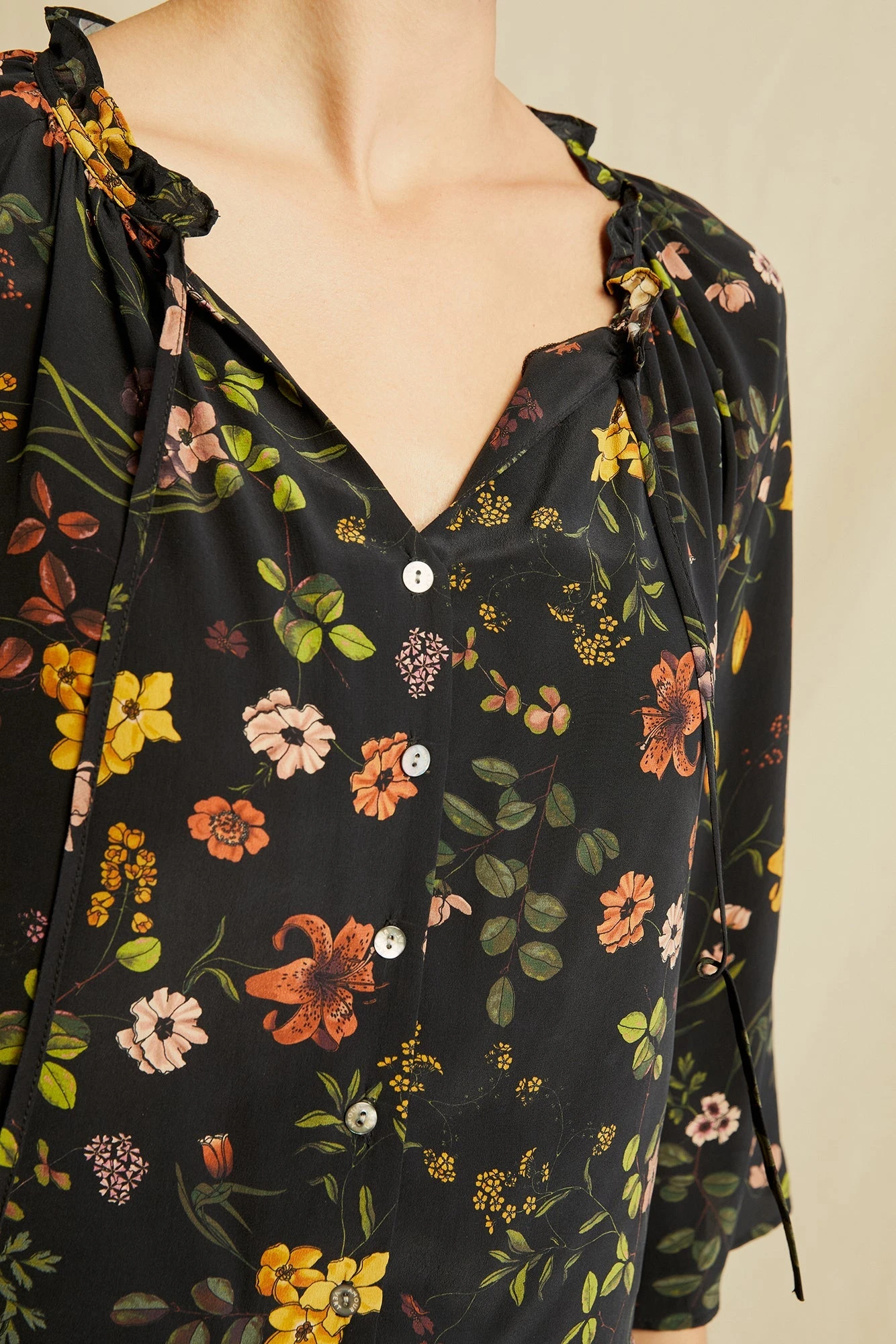 Isla Washable Silk Blouse - St. Germain Floral 6 Isla Washable Silk Blouse - St. Germain Floral - Image 4