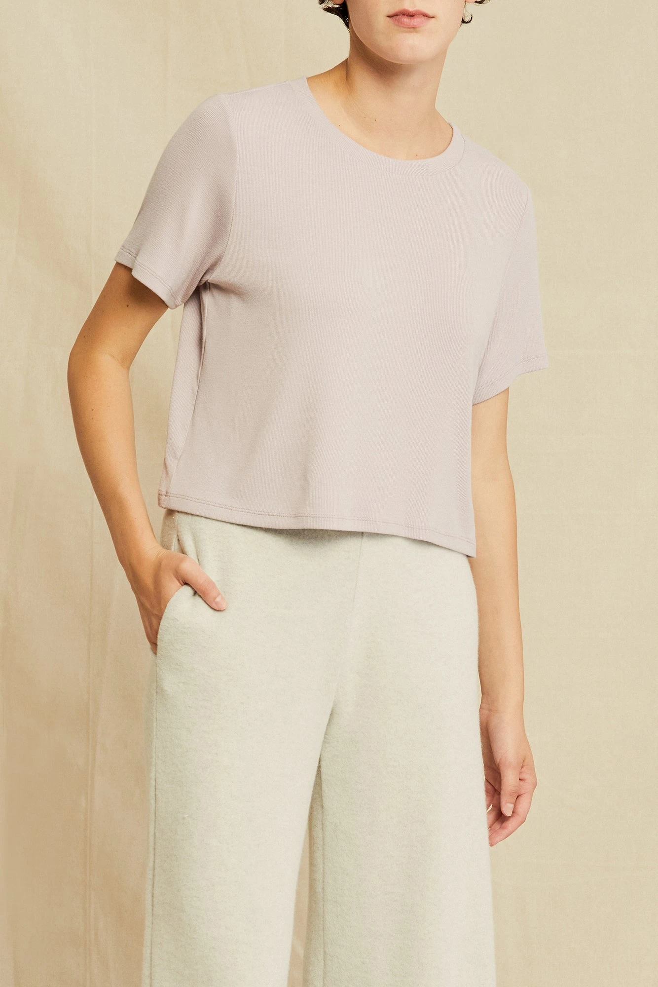 Tara Dream Rib Cropped Tee - Dawn 3 Tara Dream Rib Cropped Tee - Dawn
