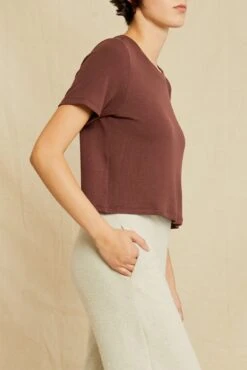 Tara Dream Rib Cropped Tee - Mocha -AGOLDE || CITIZENS OF HUMANITY Sales 0622 Tara Mocha 5717 web eab655be bfb1 4dd5 a644 20981c50f339